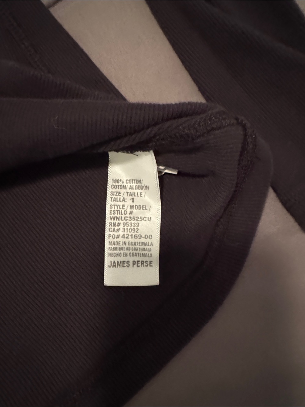 James Perse Black Ribbed Long-Sleeve Button-Front V-Neck Top - Picture 4 of 6